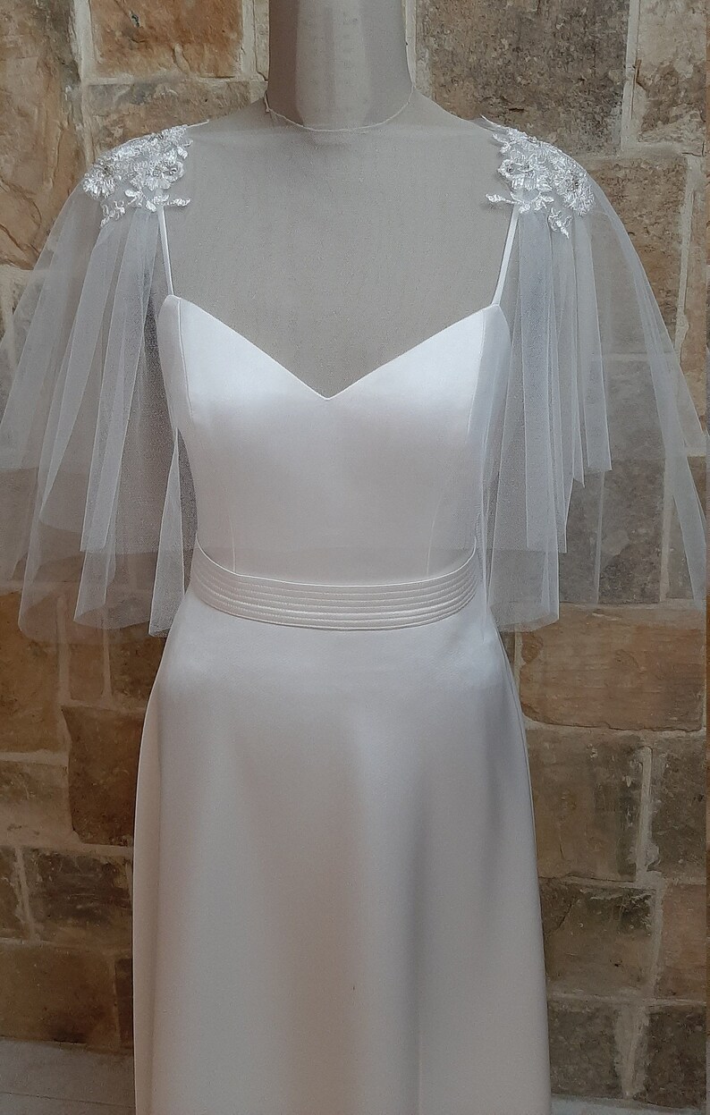 tulle bridal cape