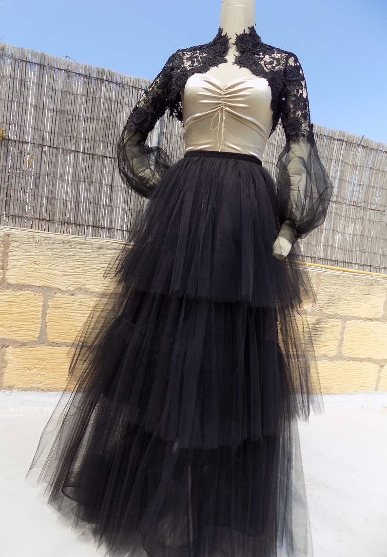 Wedding Black Tulle Skirt/alternative Bridal Tulle Etsy