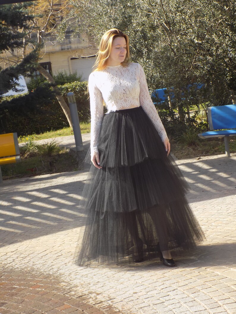 Wedding Black Tulle Skirt/alternative Bridal Tulle Etsy