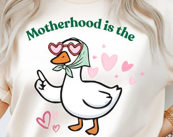 Camiseta divertida para mamá, la maternidad es la camiseta más auténtica del barrio, camiseta Mama Goose, camiseta con cita linda para mamá, regalo para mamá,