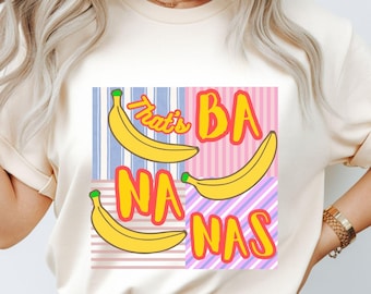 Camiseta That's Bananas / Gráfico retro de plátano, camiseta de verano, regalos para ella, camiseta divertida de plátano,