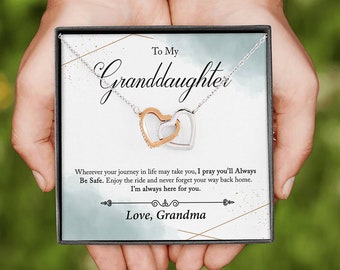 Hearts Necklace - Mother To daughter Gift, Daughter Necklace Gift, Birthday Gift for Daughter, Daughter Necklace Message Card