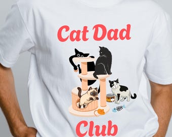 Camiseta del Club de Papás Gatunos / Linda ilustración de un árbol para gatos
