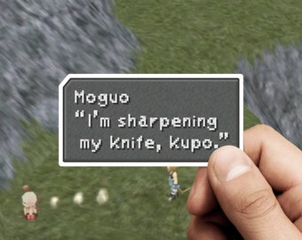 Final Fantasy 9 Sticker – Moguo ""I'm Sharpening my Messer"" - Dialogbox aktiv
