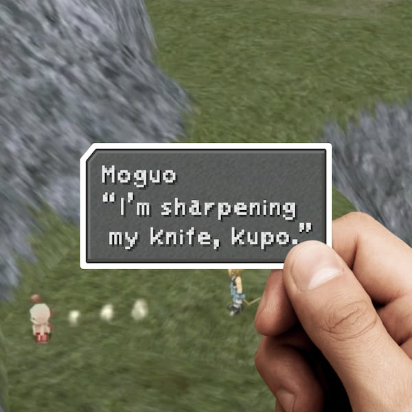 Final Fantasy 9 Sticker – Moguo "I'm Sharpening my knife" Dialogue Box Active