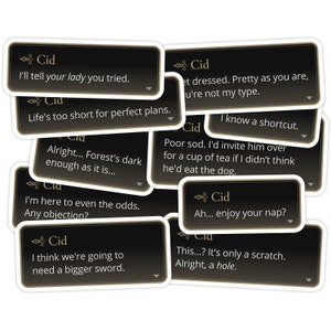 10pc Final Fantasy XVI Cidolfus Telamon Quote Sticker Sheet