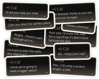 Foglio di adesivi con citazione di Final Fantasy XVI Cidolfus Telamon da 10 pezzi