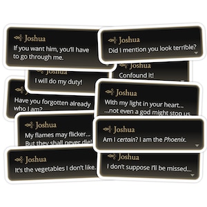 10pc Final Fantasy XVI Joshua Rosfield Quote Sticker Sheet