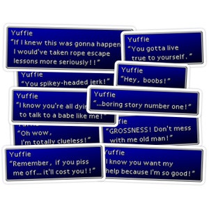 10pc Final Fantasy VII Yuffie Kisaragi Quote Sticker Sheet