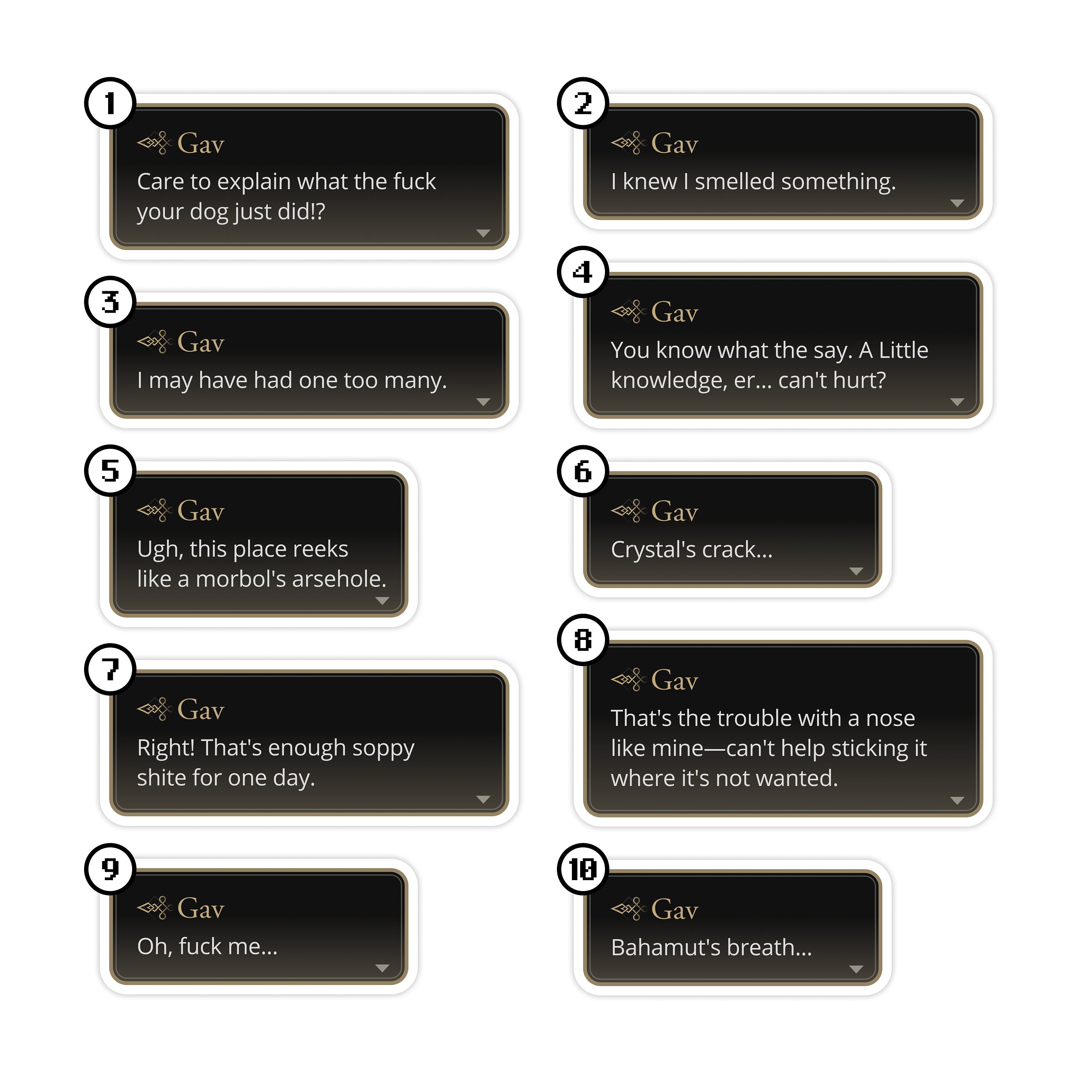 10pc Final Fantasy XVI Gav Quote Sticker Sheet - Etsy