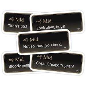 5pc Final Fantasy XVI Midadol &#39;Mid&#39; Telamon Quote Sticker Sheet