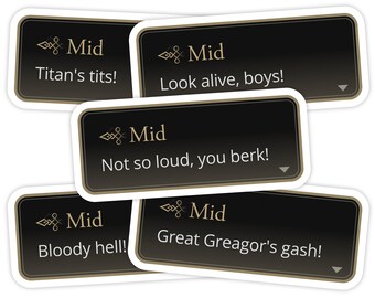 Foglio di adesivi con citazione Telamon 5pc Final Fantasy XVI Midadol 'Mid'