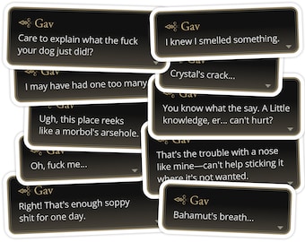 Foglio di adesivi con citazione di Final Fantasy XVI Gav da 10 pezzi