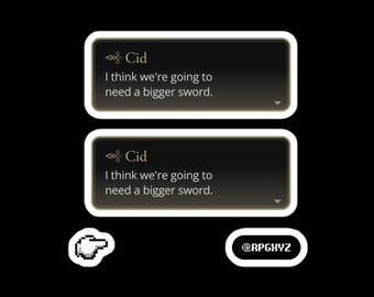 Adesivo con citazione di Final Fantasy XVI Cidolfus Telamon