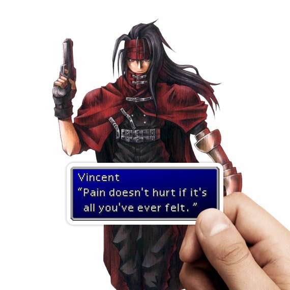 FF7 ステッカー ヴィンセント Final Fantasy VII Vincent Valentine Quote Sticker - Etsy