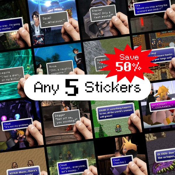 Final Fantasy Sticker Sheet - Choose any 5 and save 50%