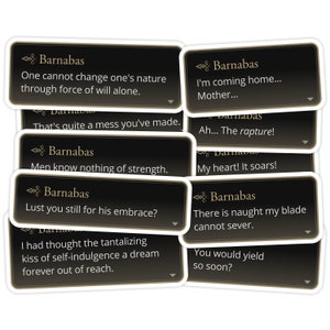 10pc Final Fantasy XVI Barnabas Tharmr Quote Sticker Sheet