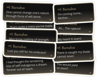 Foglio di adesivi con citazione di Barnabas Tharmr di Final Fantasy XVI da 10 pezzi
