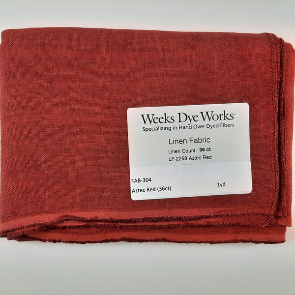 Aztec Red - Weeks Dye Works - Linen - 32 or 36 Count - Fat Eighth
