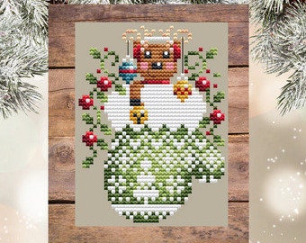 Right Reindeer Mitten - Shannon Christine Designs - Cross Stitch Chart