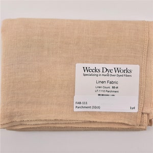 Parchment - Weeks Dye Works - Linen - 32 or 36 Count - Fat Eighth - Cross Stitch - Fabric