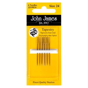 John James Tapestry Needles - Cross Stitch Needles - Choose size - 24, 26, 28 or Assorted Pkg 24/26