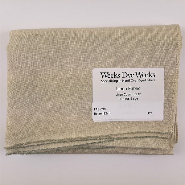 Beige - Weeks Dye Works - Linen - 32, 36 or 40 Count - Fat Eighth - Cross Stitch - Fabric
