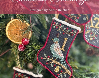 12 Days of Christmas Stockings - Annie Beez Folk Art - Cross Stitch Book