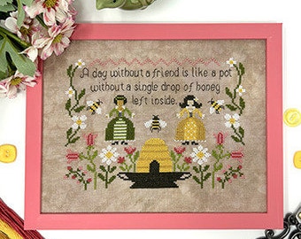 We Should Bee Friends - Tiny Modernist - Cross Stitch Chart