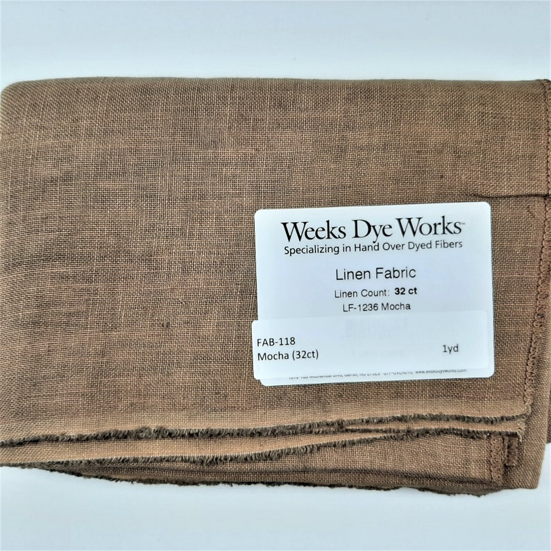 Mocha Weeks Dye Works Linen 32 and 36 Count image 1