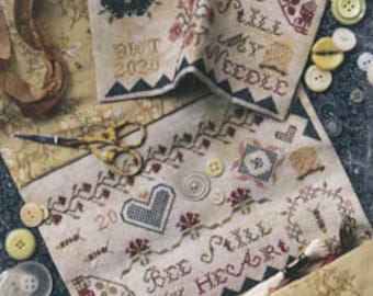 Bee Still My Heart - Stitch Mat and Needle Book - Heartstring Samplery - Cross Stitch Chart