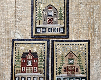 Winter Barn Trio - Waxing Moon Designs - Cross Stitch Chart