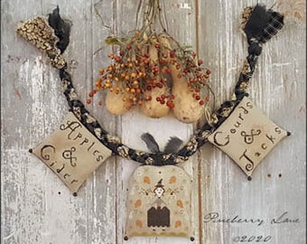 Autumn Blessings - A Festive Fall Garland - Pineberry Lane  - Cross Stitch Chart