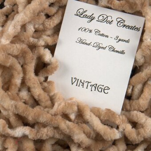 Lady Dot Creates - Chenille - Vintage - Hand Dyed Chenille - 3 yards