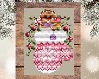 Right Gingerbread Mitten - Shannon Christine Designs - Cross Stitch Chart