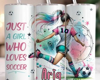 Soccer Lover’s Tumbler – Personalized 20oz Cup with Name & Number