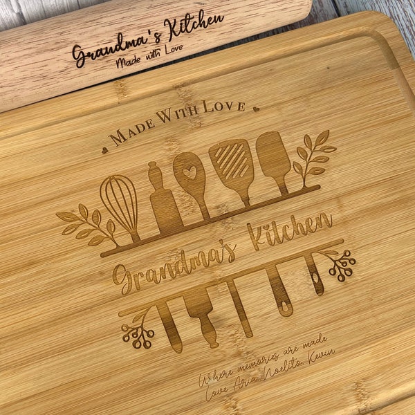 PERSONALIZED ENGRAVED Grandma's Kitchen Cutting Board, Mom's Kitchen, Charcuterie Board Gift, Kitchen Gift, Gift for cooks, Christmas Gift