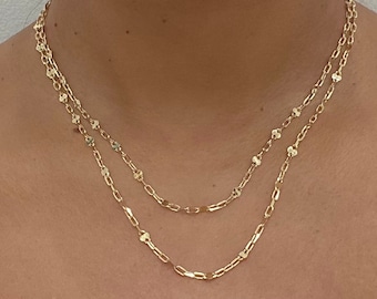 14K Stamped Link Necklace