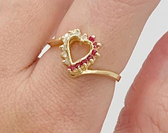 14K VINTAGE HEART RING