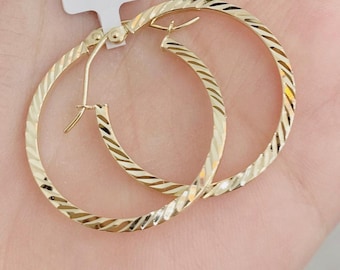 14K DIAMOND HOOPS