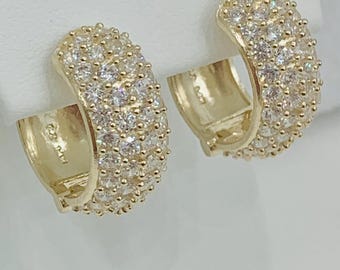 14K CZ HOOPS