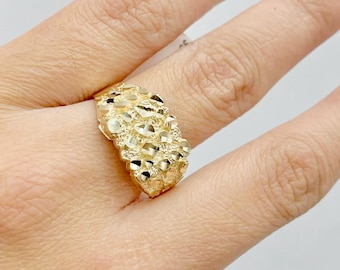 10K NUGGET RING