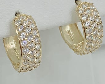 14K CZ HOOPS