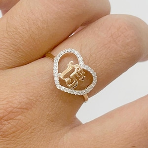14K Heart Quince Ring