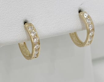 14K CZ HOOPS