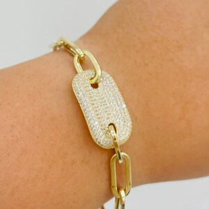 14K CZ Large Chucky Open Link Bracelet