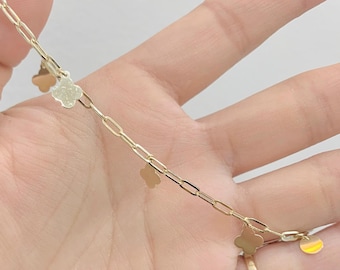 14K CLOVER ANKLET