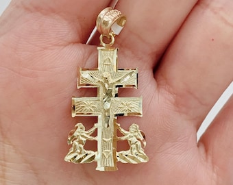 14K Cross Pendant CARAVACA