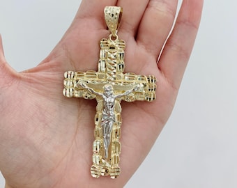14K NUGGET CROSS Pendant XL