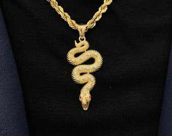 14K Snake Pendant